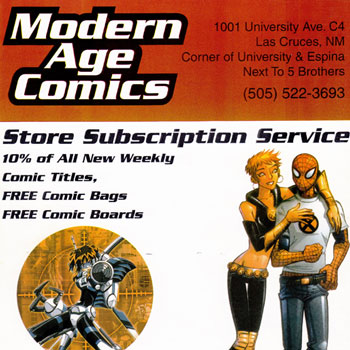 Modern Age Comics Flyer ads