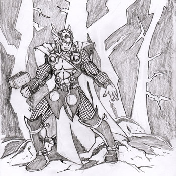 Thor Pencil Drawing