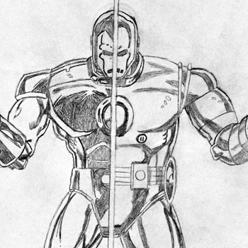 Iron Man – "Present Past" Drawing I did in 1989
