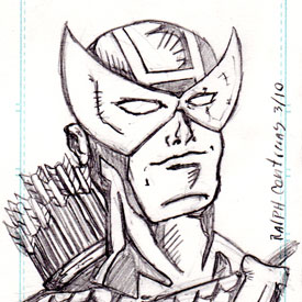 Sketch Card – Hawkeye of the Avengers