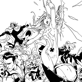 Comic Page Inking! The Dark X-Men