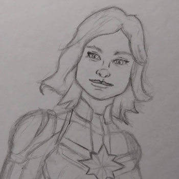 Drawing Captain Marvel: My Marvelous Sketch
