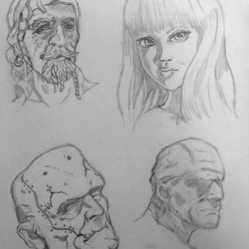 From Pirates to Monsters: My Latest 100 Heads Challenge Drawings