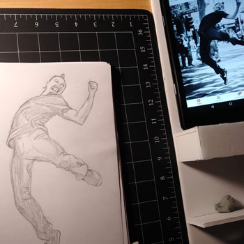Leap into Creativity: Sketching the Energy of a Jumping Pose