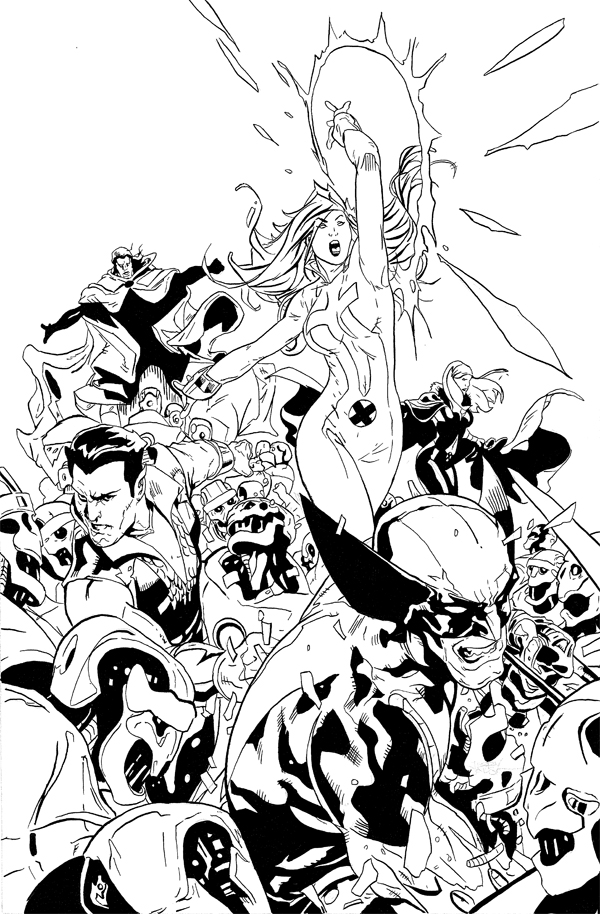 Comic-Page-Inks-The-Dark-X-Men