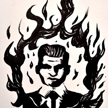 Inking the Flames: My Johnny Cash Inspired Ink Illustration