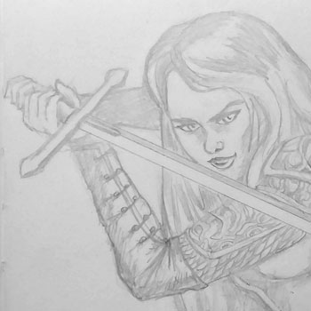 Artistic Exploration: Observational Drawing of Armor and Swordplay