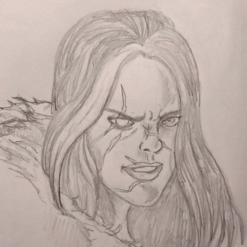Warrior Woman Unleashed: First Sketch for the New Year
